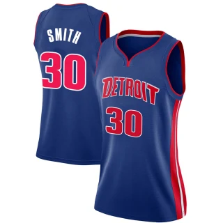 Women's Joe Smith Detroit Pistons Blue Swingman Jersey - Icon Edition