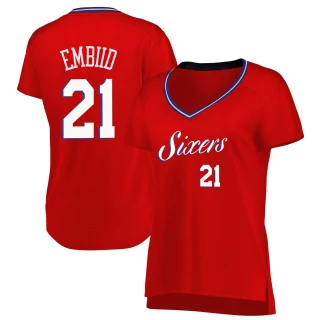 Women's Joel Embiid Philadelphia 76ers Red Fast Break Jersey - Statement Edition