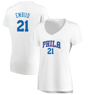 Women's Joel Embiid Philadelphia 76ers White Fast Break Jersey - Association Edition