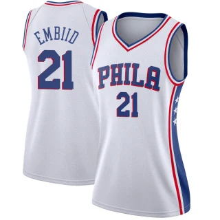 Women's Joel Embiid Philadelphia 76ers White Swingman Jersey - Association Edition