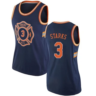 Women's John Starks New York Knicks Navy Blue Authentic Jersey - City Edition
