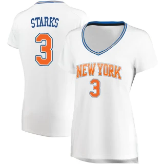 Women's John Starks New York Knicks White Fast Break Jersey - Statement Edition