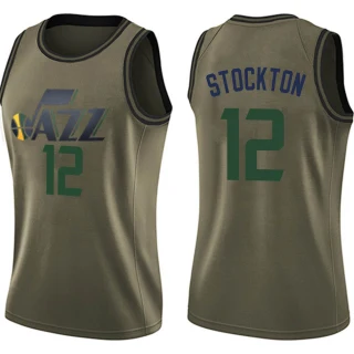 Women's John Stockton Utah Jazz Green Swingman Salute to Service Jersey