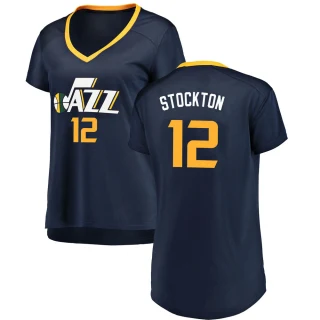 Women's John Stockton Utah Jazz Navy Fast Break Jersey - Icon Edition