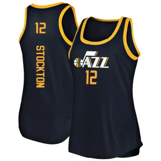 Women's John Stockton Utah Jazz Navy Fast Break Tank Jersey - Icon Edition