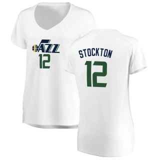 Women's John Stockton Utah Jazz White Fast Break Jersey - Association Edition