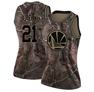 Women's Jonas Jerebko Golden State Warriors Gold Swingman Camo Realtree Collection Jersey