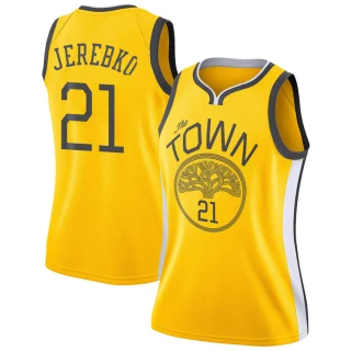 Women's Jonas Jerebko Golden State Warriors Gold Swingman Yellow 2018/19 Jersey - Earned Edition