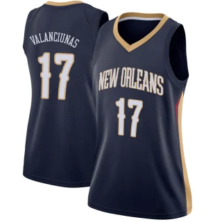 Women's Jonas Valanciunas New Orleans Pelicans Navy Swingman Jersey - Icon Edition