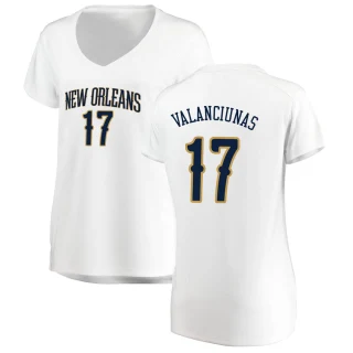 Women's Jonas Valanciunas New Orleans Pelicans White Fast Break Jersey - Association Edition