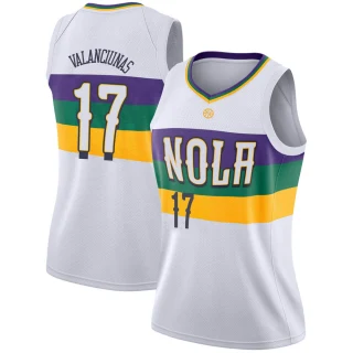 Women's Jonas Valanciunas New Orleans Pelicans White Swingman 2018/19 Jersey - City Edition