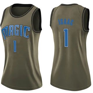 Women's Jonathan Isaac Orlando Magic Green Swingman Salute to Service Jersey