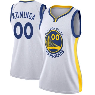Women's Jonathan Kuminga Golden State Warriors Gold Swingman White Jersey - Association Edition
