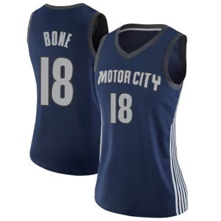 Women's Jordan Bone Detroit Pistons Navy Swingman Jersey - City Edition