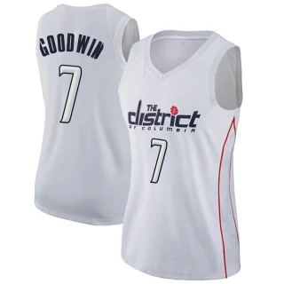 Women's Jordan Goodwin Washington Wizards White Swingman Jersey - City Edition