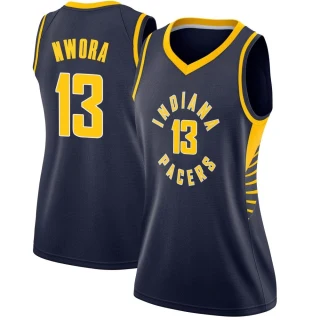 Women's Jordan Nwora Indiana Pacers Navy Swingman Jersey - Icon Edition