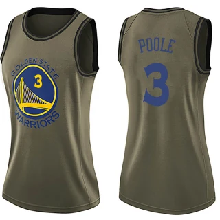 Women's Jordan Poole Golden State Warriors Gold Swingman Green Salute to Service Jersey