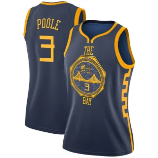 Women's Jordan Poole Golden State Warriors Gold Swingman Navy 2018/19 Jersey - City Edition
