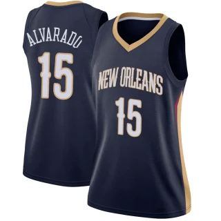 Women's Jose Alvarado New Orleans Pelicans Navy Swingman Jersey - Icon Edition