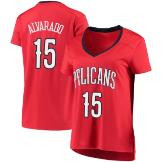 Women's Jose Alvarado New Orleans Pelicans Red Fast Break Jersey - Statement Edition