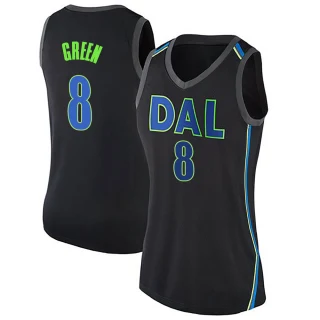 Women's Josh Green Dallas Mavericks Green Swingman Black Jersey - City Edition