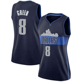 Women's Josh Green Dallas Mavericks Green Swingman Navy Jersey - Statement Edition