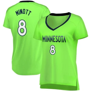 Women's Josh Minott Minnesota Timberwolves Green Fast Break Jersey - Statement Edition