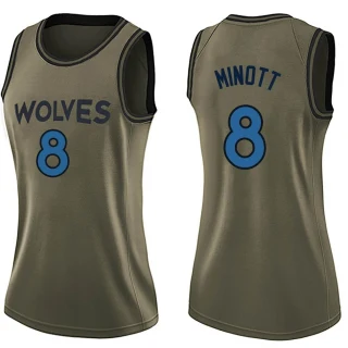 Women's Josh Minott Minnesota Timberwolves Green Swingman Salute to Service Jersey