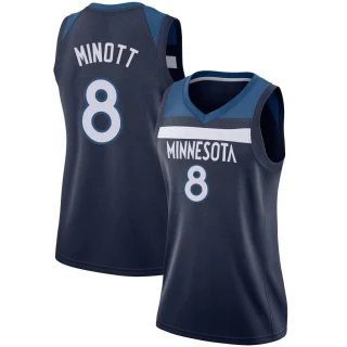 Women's Josh Minott Minnesota Timberwolves Navy Swingman Jersey - Icon Edition