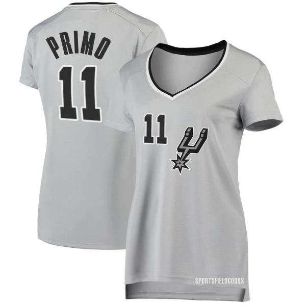 Women's Joshua Primo San Antonio Spurs Fast Break Silver Jersey - Statement Edition