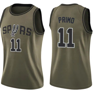 Women's Joshua Primo San Antonio Spurs Green Swingman Salute to Service Jersey