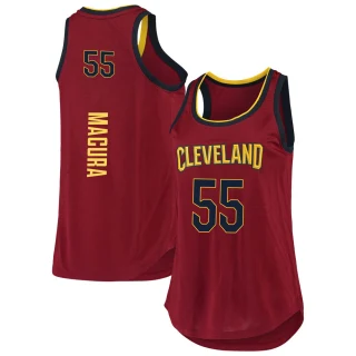 Women's J.P. Macura Cleveland Cavaliers Fast Break Wine 2019/20 Tank Jersey - Icon Edition