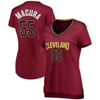 Women's J.P. Macura Cleveland Cavaliers Fast Break Wine Jersey - Icon Edition