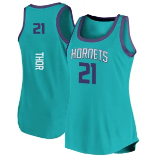 Women's JT Thor Charlotte Hornets Teal Fast Break Tank Jersey - Icon Edition