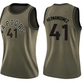 Women's Juancho Hernangomez Toronto Raptors Green Swingman Salute to Service Jersey