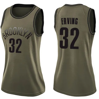 Women's Julius Erving Brooklyn Nets Green Swingman Salute to Service Jersey