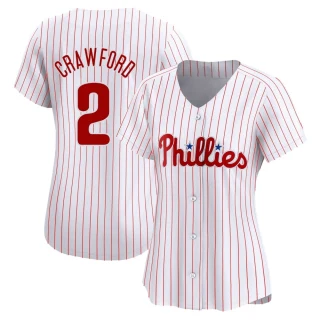 Women's Justin Crawford Philadelphia Phillies White Limited Home Jersey