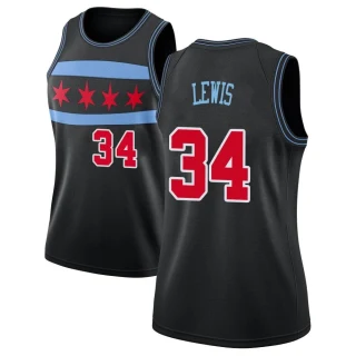 Women's Justin Lewis Chicago Bulls Black Swingman 2018/19 Jersey - City Edition
