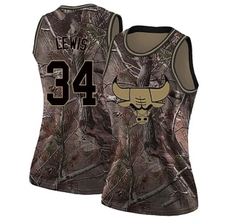 Women's Justin Lewis Chicago Bulls Camo Swingman Realtree Collection Jersey