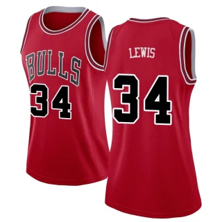 Women's Justin Lewis Chicago Bulls Red Swingman Jersey - Icon Edition