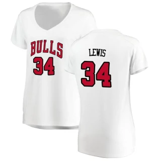 Women's Justin Lewis Chicago Bulls White Fast Break Jersey - Association Edition