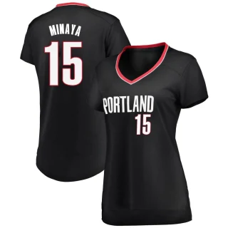 Women's Justin Minaya Portland Trail Blazers Black Fast Break Jersey - Icon Edition