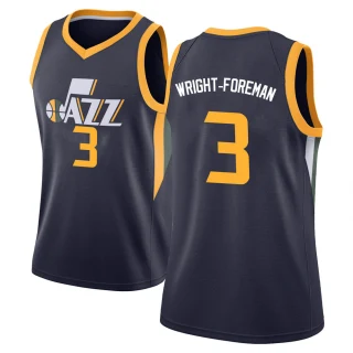 Women's Justin Wright-Foreman Utah Jazz Navy Swingman Jersey - Icon Edition