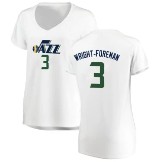 Women's Justin Wright-Foreman Utah Jazz White Fast Break Jersey - Association Edition