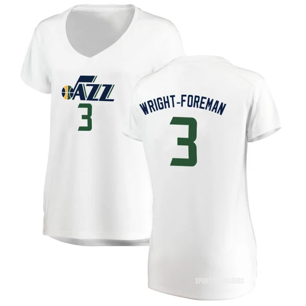 Women's Justin Wright-Foreman Utah Jazz White Fast Break Jersey - Association Edition
