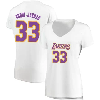 Women's Kareem Abdul-Jabbar Los Angeles Lakers White Fast Break Jersey - Association Edition
