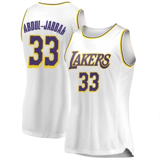 Women's Kareem Abdul-Jabbar Los Angeles Lakers White Swingman 2018/19 Jersey - Association Edition