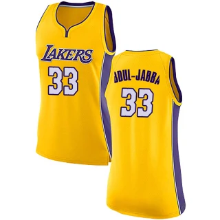 Women's Kareem Abdul-Jabbar Los Angeles Lakers Yellow Swingman Jersey - Icon Edition