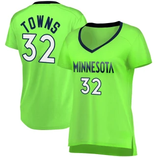 Women's Karl-Anthony Towns Minnesota Timberwolves Green Fast Break Jersey - Statement Edition