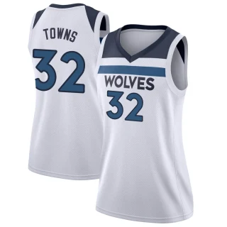 Women's Karl-Anthony Towns Minnesota Timberwolves White Swingman Jersey - Association Edition